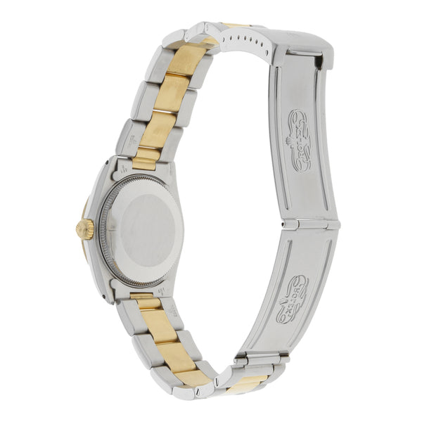 Reloj Rolex para dama modelo Oyster Perpetual DateJust vistas en oro amarillo 18 kilates.