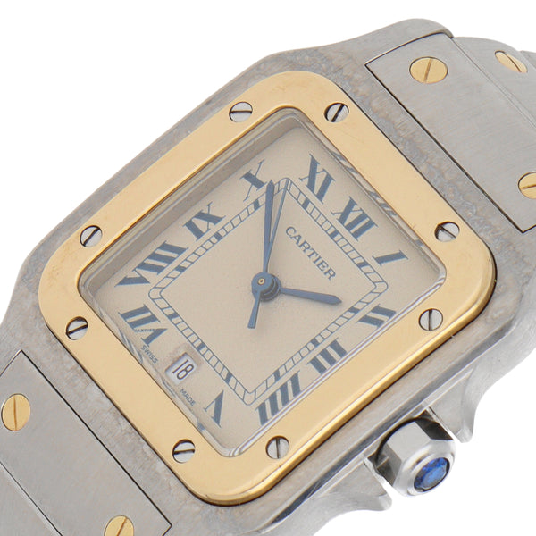 Reloj Cartier para caballero modelo Santos Galbée vistas en oro amarillo 18 kilates.