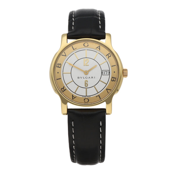 Reloj Bvlgari para caballero modelo Solotempo caja en oro amarillo 18 kilates.