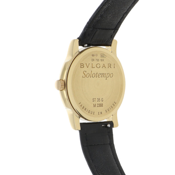 Reloj Bvlgari para caballero modelo Solotempo caja en oro amarillo 18 kilates.