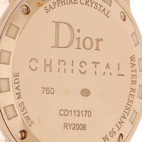 Reloj Dior para dama modelo Christal caja en oro rosa 18 kilates.