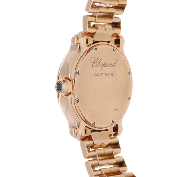 Reloj Chopard para dama modelo Happy Sport en oro rosa 18 kilates.