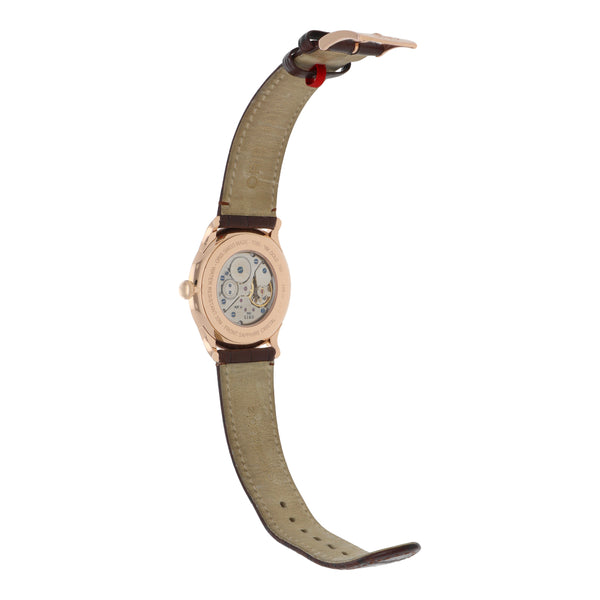 Reloj Oris para caballero modelo Artelier Hand Winder caja en oro rosa 18 kilates.