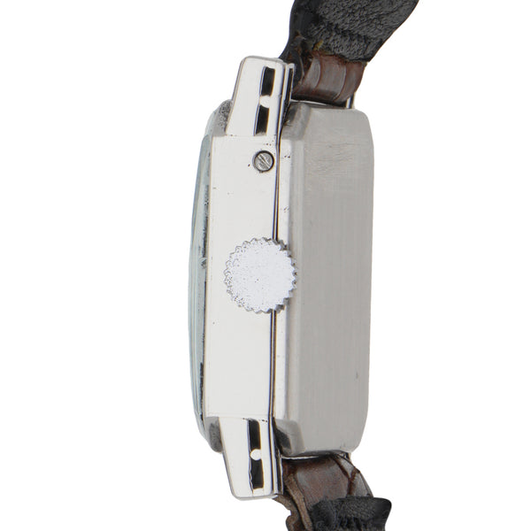 Reloj Longines para caballero caja platino correa piel.