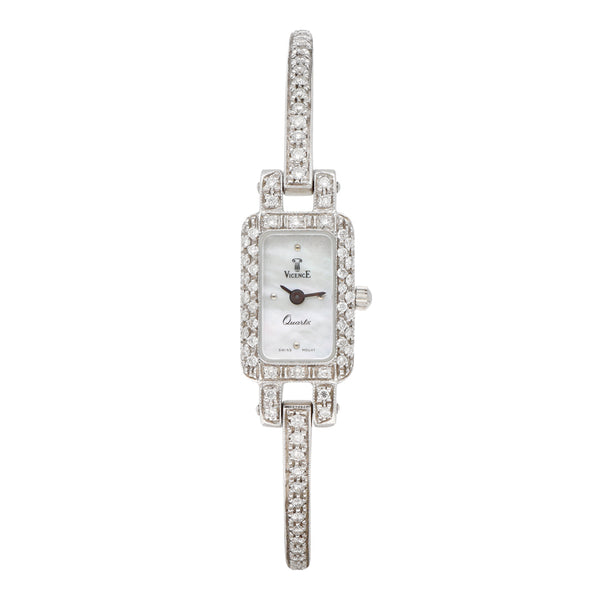 Reloj Vicence para dama en oro blanco 18 kilates.