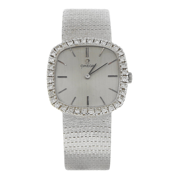 Reloj Omega para dama/unisex en oro blanco 18 kilates.