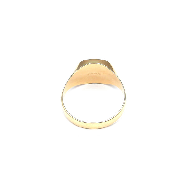 Anillo tipo sello en oro amarillo 14 kilates.