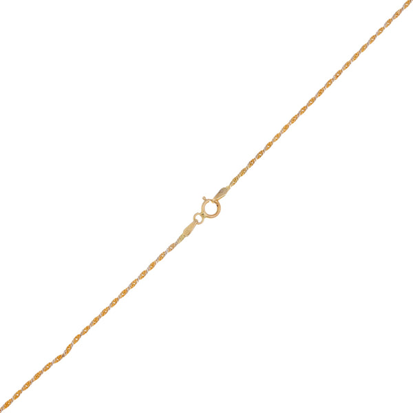 Gargantilla eslabón torzal platinado y dije diseño especial con ónix en oro amarillo 14 kilates.