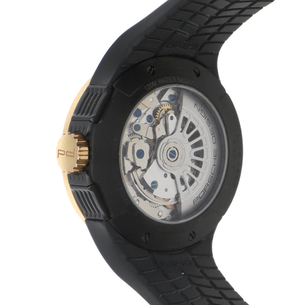 Reloj Porsche Desing para caballero modelo Flat Six bisel en oro amarillo 18 kilates.