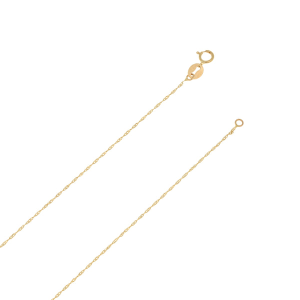 Collar eslabón torzal y aretes en oro amarillo 14 kilates.