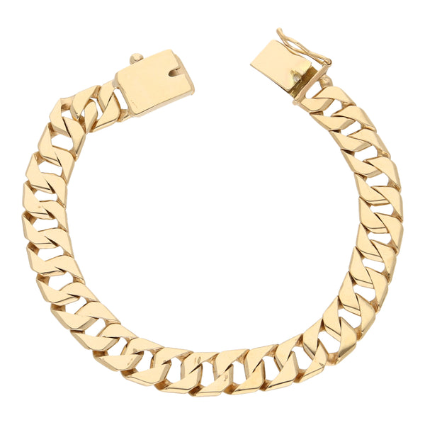 Pulsera eslabón cuadrado en oro amarillo 14 kilates.