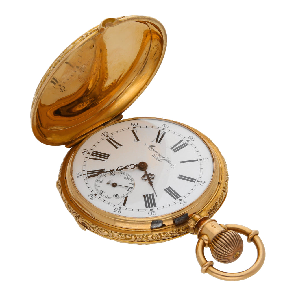 Reloj Montandon Freres Locle de bolsillo en acero chapa y oro amarillo Nacional de Piedad