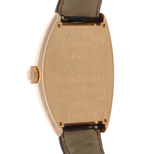 Reloj Frank Muller para caballero modelo Crazy Hours caja en oro rosa 18 kilates.