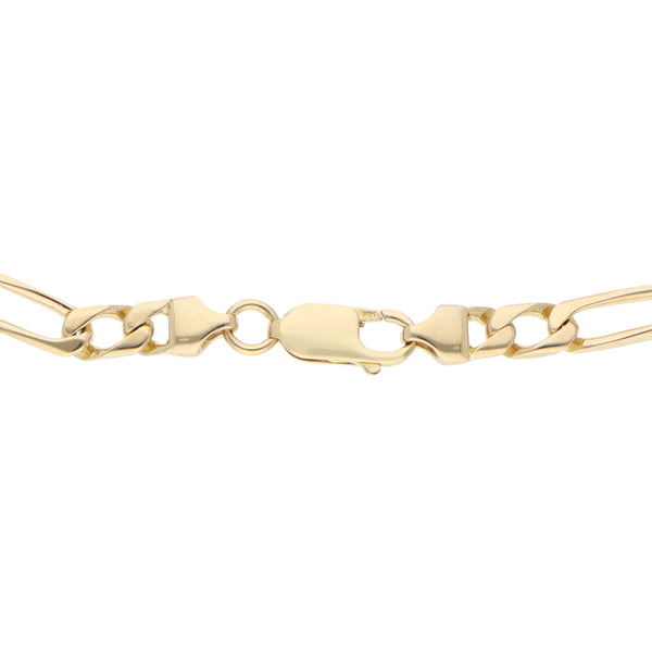 Pulsera eslabón combinado en oro amarillo 14 kilates.