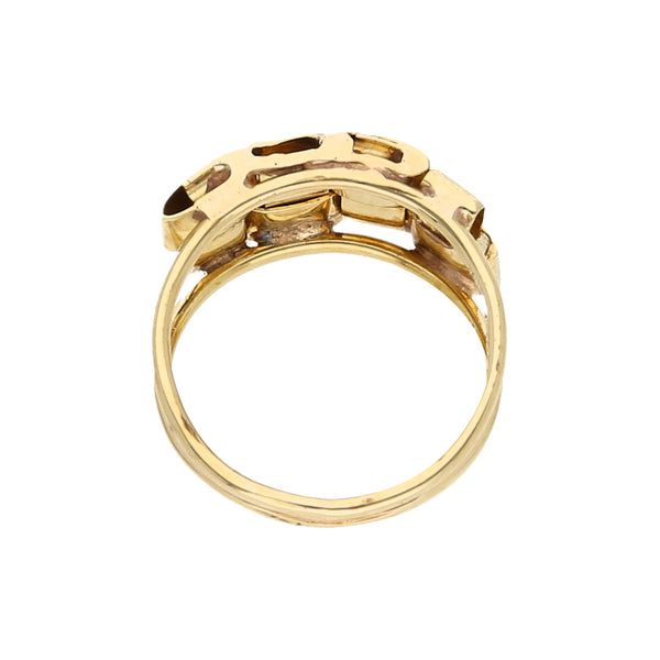 Anillo calado en oro amarillo 14 kilates.