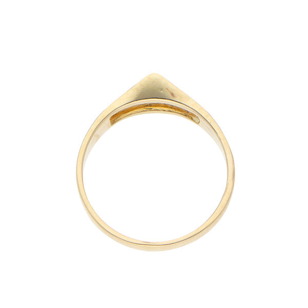 Anillo diseño especial con circonia en oro amarillo 14 kilates.