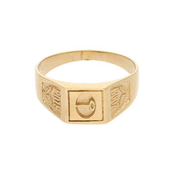 Anillo tipo sello en oro amarillo 14 kilates.