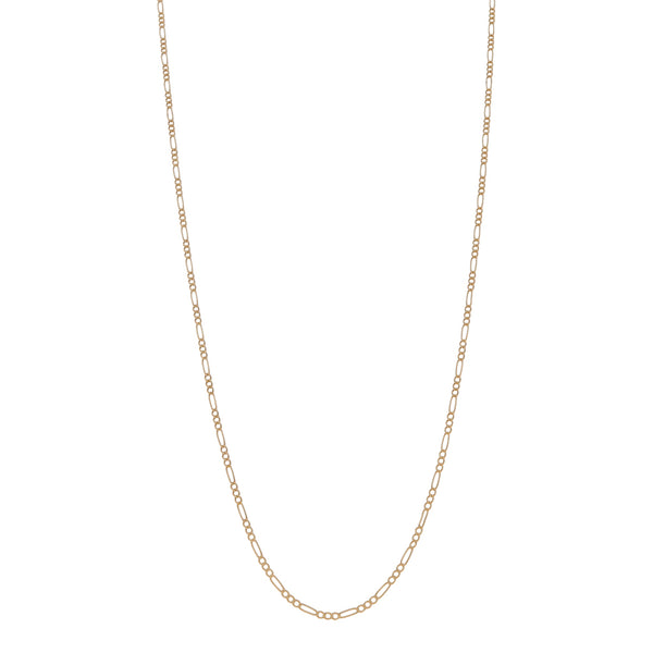 Collar de tres eslabones por uno en oro amarillo 14 kilates.