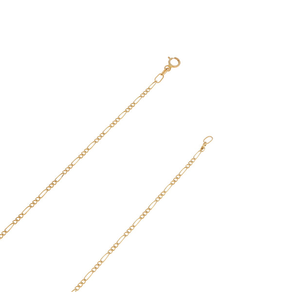 Collar de tres eslabones por uno en oro amarillo 14 kilates.