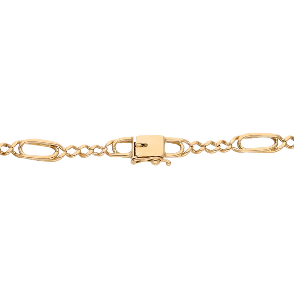 Pulsera eslabón combinado en oro amarillo 14 kilates.