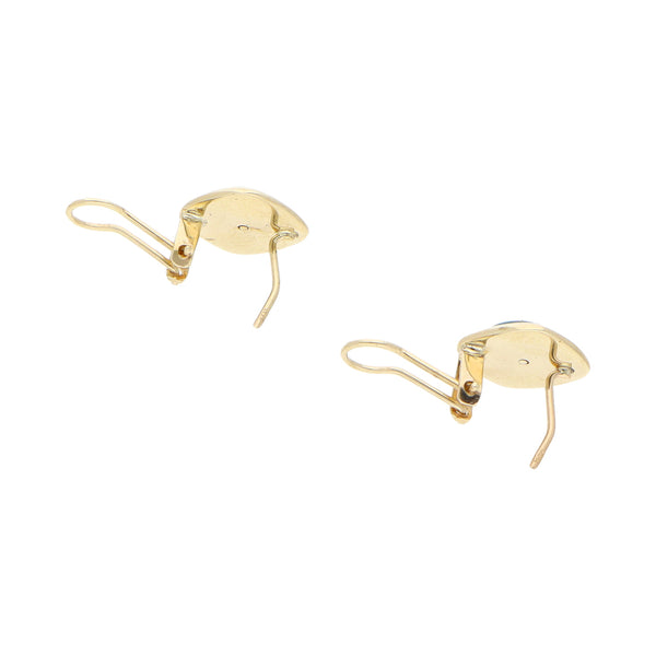 Aretes diseño especial con circonias y sisntéticos en oro amarillo 10 kilates.