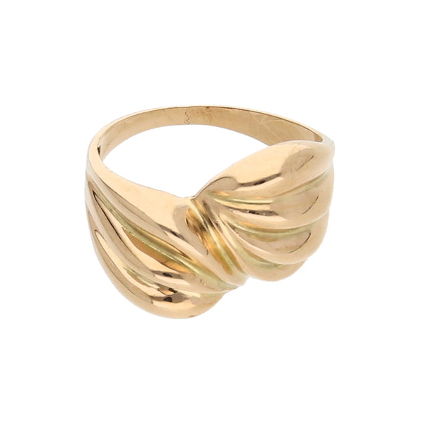 Anillo acanalado en oro amarillo 14 kilates.