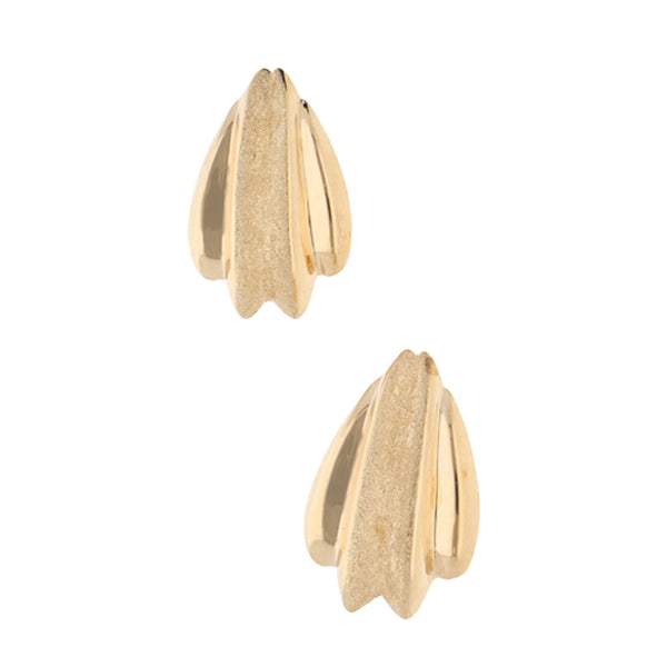 Aretes huecos en oro amarillo 14 kilates.