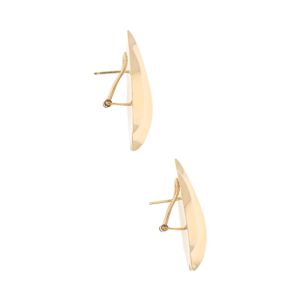 Aretes huecos en oro amarillo 14 kilates.