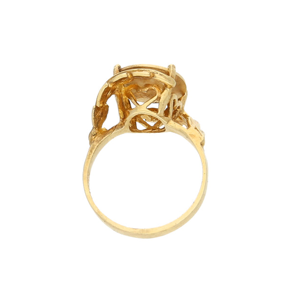 Anillo calado motivo signo zodiacal en oro amarillo 14 kilates.