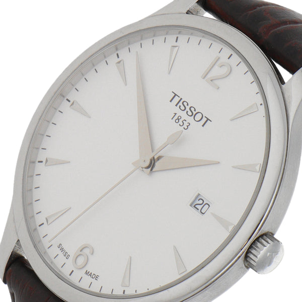 Reloj Tissot para caballero caja en acero inoxidable pulso piel.