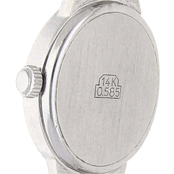 Reloj Geneve para dama en oro blanco 14 kilates.