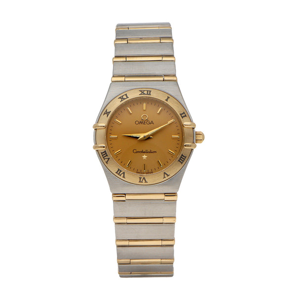 Reloj Omega para dama modelo Constellation vistas en oro amarillo 18 kilates.