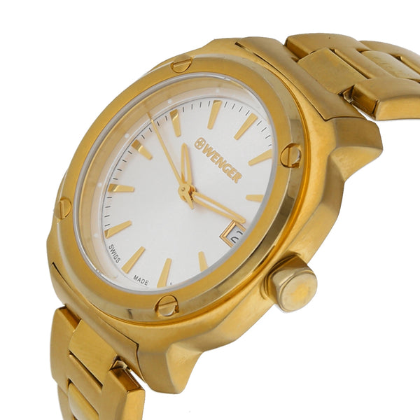 Reloj Wenger para dama unisex en acero chapa.