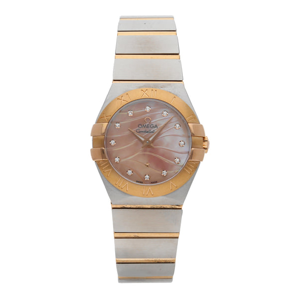 Reloj Omega para dama modelo Constellation vistas en oro amarillo 18 kilates.