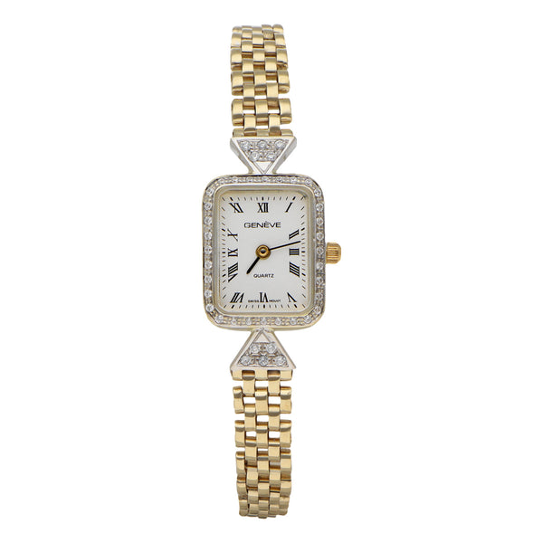 Reloj Geneve para dama en oro amarillo 14 kilates.