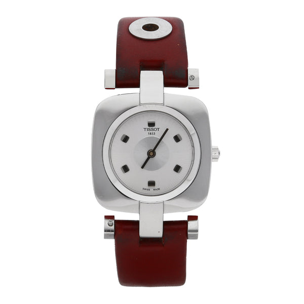 Reloj Tissot para dama en acero inoxidable pulso piel.
