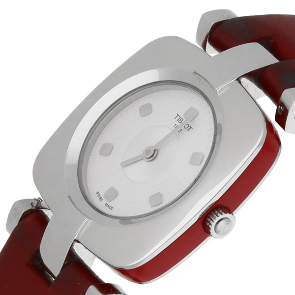 Reloj Tissot para dama en acero inoxidable pulso piel.