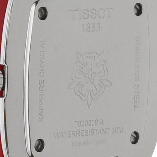 Reloj Tissot para dama en acero inoxidable pulso piel.
