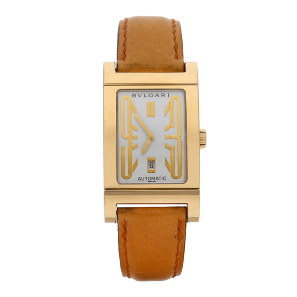 Reloj Bulgari para caballero modelo Rettangolo caja en oro amarillo 18 kilates.