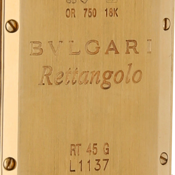 Reloj Bulgari para caballero modelo Rettangolo caja en oro amarillo 18 kilates.