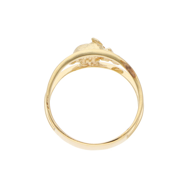 Anillo calado motivo elefante en oro amarillo 14 kilates.