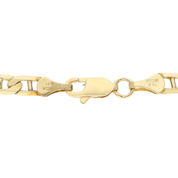 Pulsera eslabón nudo marino en oro amarillo 14 kilates.