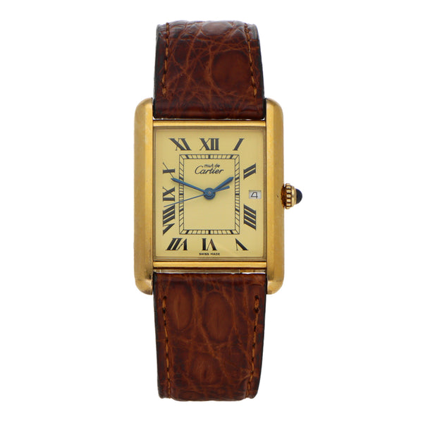 Reloj Cartier para caballero/unisex modelo Must de Cartier con caja plata vermeil.