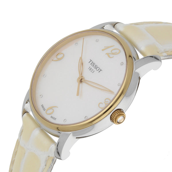 Reloj Tissot para dama/unisex en acero vistas chapa pulso piel.