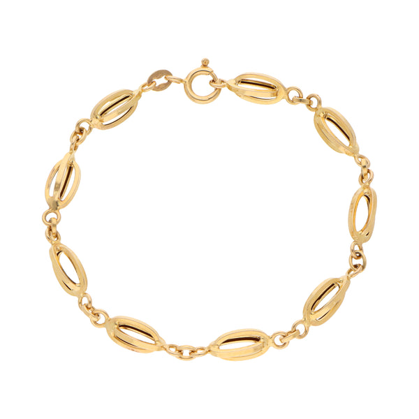 Pulsera eslabón combinado en oro amarillo 18 kilates.