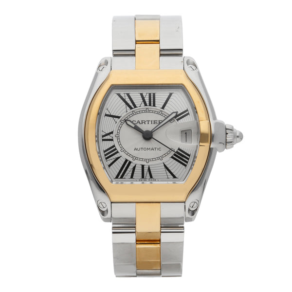 Reloj Cartier para caballero modelo Roadster vistas oro amarillo 18 kilates.