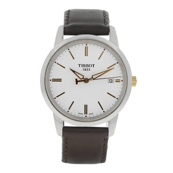 Reloj Tissot para caballero en acero inoxidable correa piel.