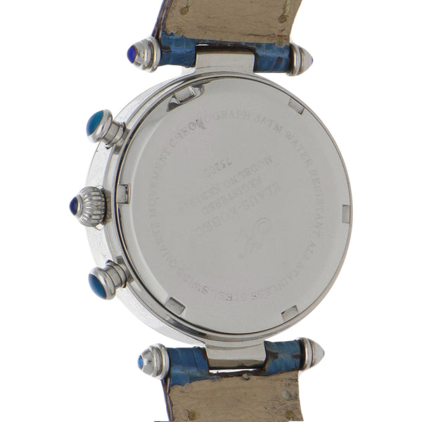 Reloj Klaus Kobec para dama caja acero inoxidable correa piel.