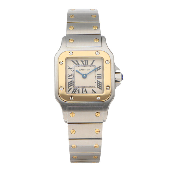 Reloj Cartier para dama modelo Santos Galbée vistas en oro amarillo 18 kilates.