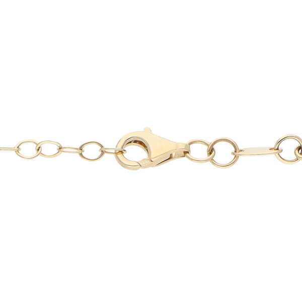 Pulsera eslabón combinado con sintéticos en oro amarillo 14 kilates.